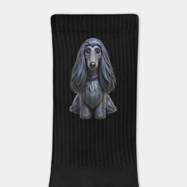 Cute Black Afghan Hound with Fluffy Ears by IamActiveDog