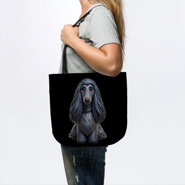 Cute Black Afghan Hound with Fluffy Ears by IamActiveDog