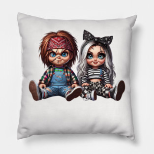 Horror Couple Chicano, Spanish Always and Forever Couple, Valentines Day, Old School Cholo Couple, Chola Cholo Pillow