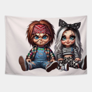 Horror Couple Chicano, Spanish Always and Forever Couple, Valentines Day, Old School Cholo Couple, Chola Cholo Tapestry