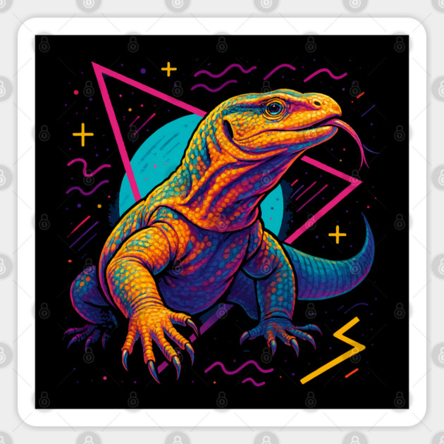 Retro Neon White Throat Monitor Sticker by Reptiq's Store