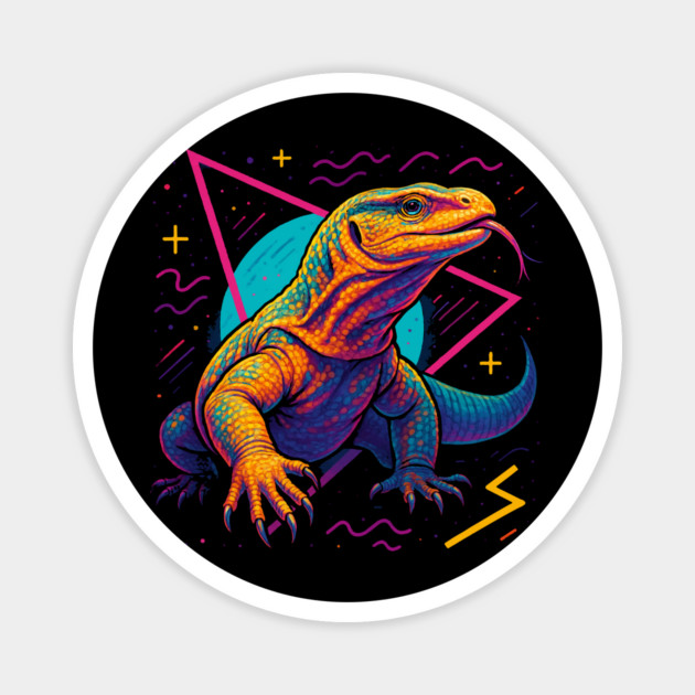 Retro Neon White Throat Monitor Magnet by Reptiq's Store