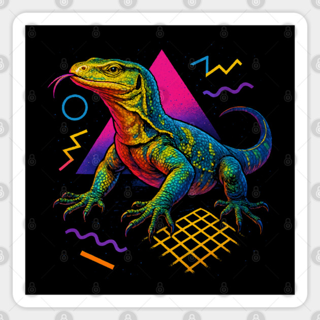 Retro Neon Water Monitor Sticker by Reptiq's Store