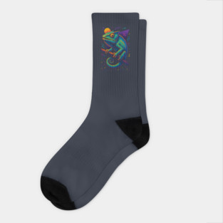 Retro Neon Cuban False Chameleon Socks