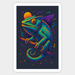 Retro Neon Cuban False Chameleon Magnet