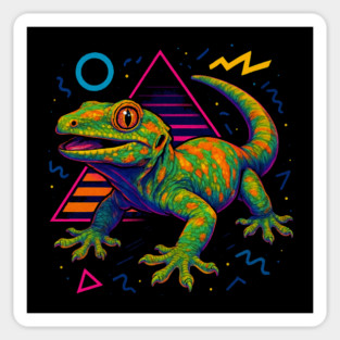 Retro Neon New Caledonian Giant Gecko Sticker