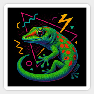 Peacock Day Gecko Sticker