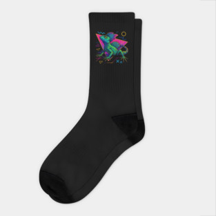 Retro Neon Brown Basilisk Socks