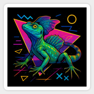 Retro Neon Brown Basilisk Sticker