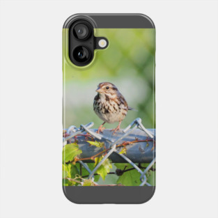 Song Sparrow Perched On a Fence Phone Case