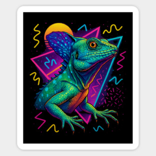 Retro Neon Green Basilisk Magnet