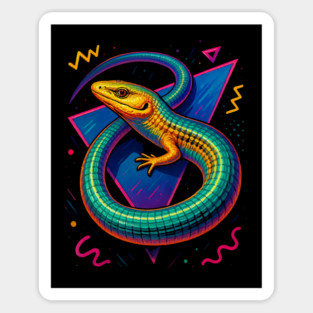 Retro Neon Glass Lizard Magnet