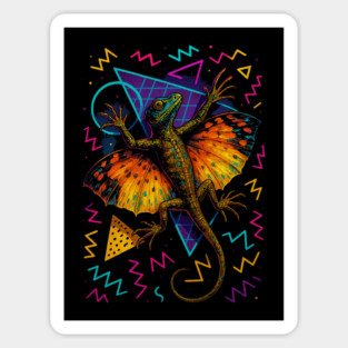 Retro Neon Flying Dragon Magnet