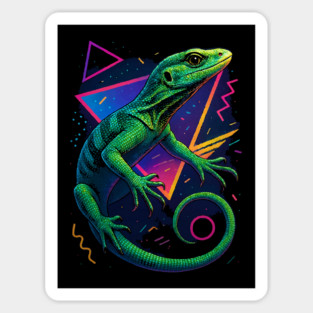 Retro Neon Green Tree Monitor Magnet
