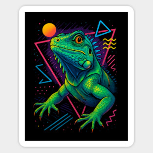 Retro Neon Water Dragon Sticker