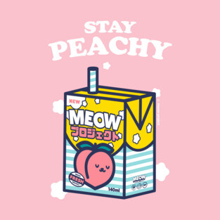 Stay peachy Cat Juice Box Illustration
