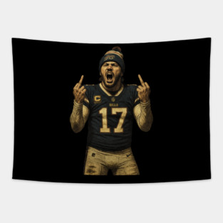 Josh Allen Flipping The Bird Vintage HD Classic Tapestry