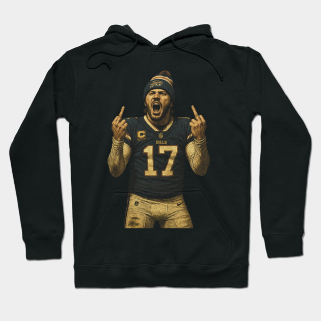 Josh Allen Flipping The Bird Vintage HD Classic Hoodie by Dianbob market
