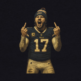 Josh Allen Flipping The Bird Vintage HD Classic Baseball T-Shirt