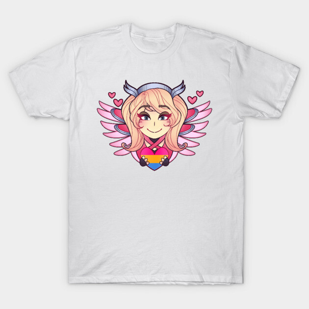 Pink Mercy Pansexual Pride T-Shirt by danirc_art