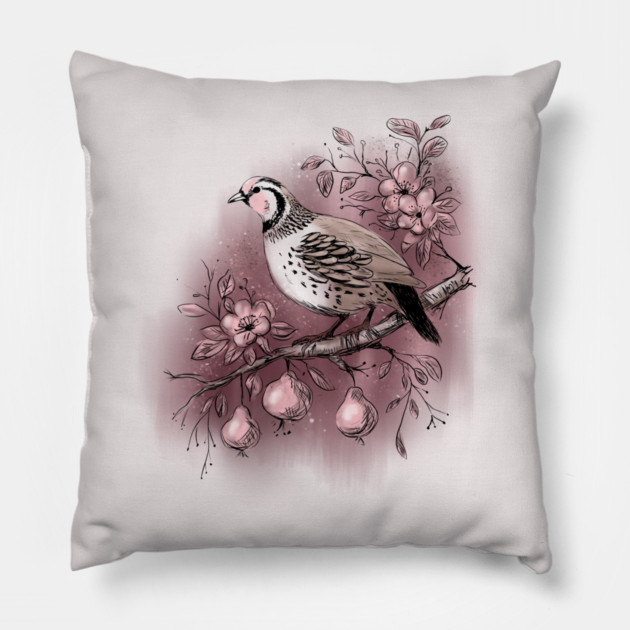Partridge in a Pear Tree Pillow by H. R. Sinclair
