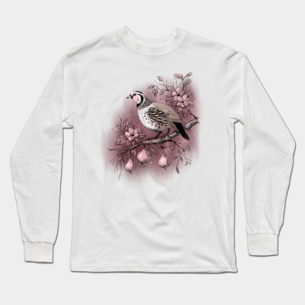 Partridge in a Pear Tree Long Sleeve T-Shirt by H. R. Sinclair