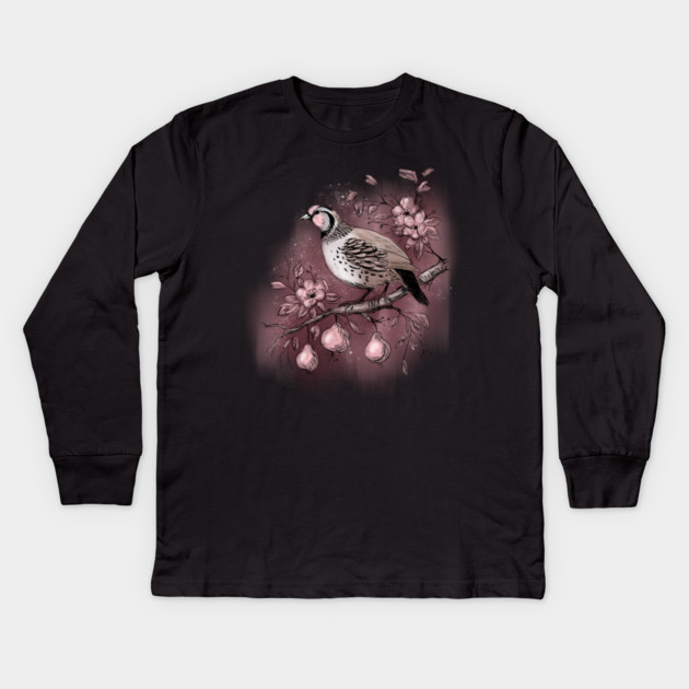 Partridge in a Pear Tree Kids Long Sleeve T-Shirt by H. R. Sinclair