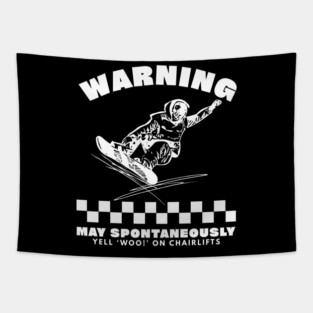 Snowboard yelling Tapestry