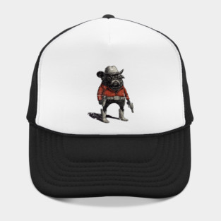 Cowboy Pug Dog Funny Western Outfit Red Pug Cowboy Meme Hat