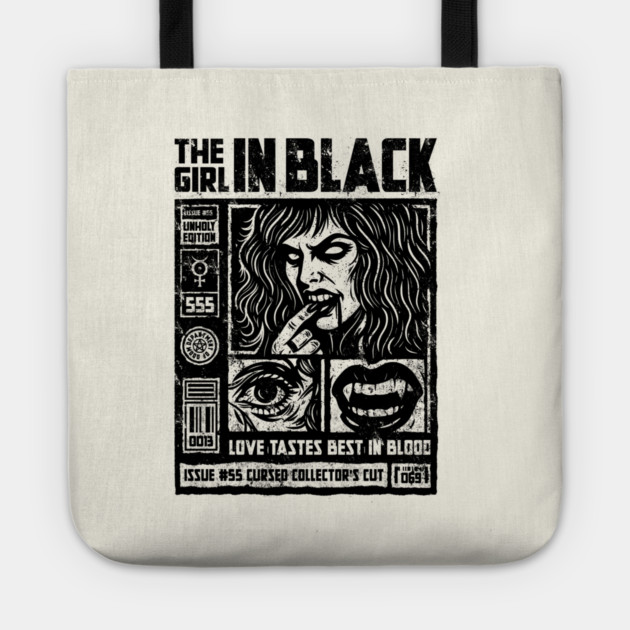 THE GIRL IN BLACK Tote by artslaves