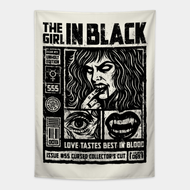 THE GIRL IN BLACK Tapestry by artslaves