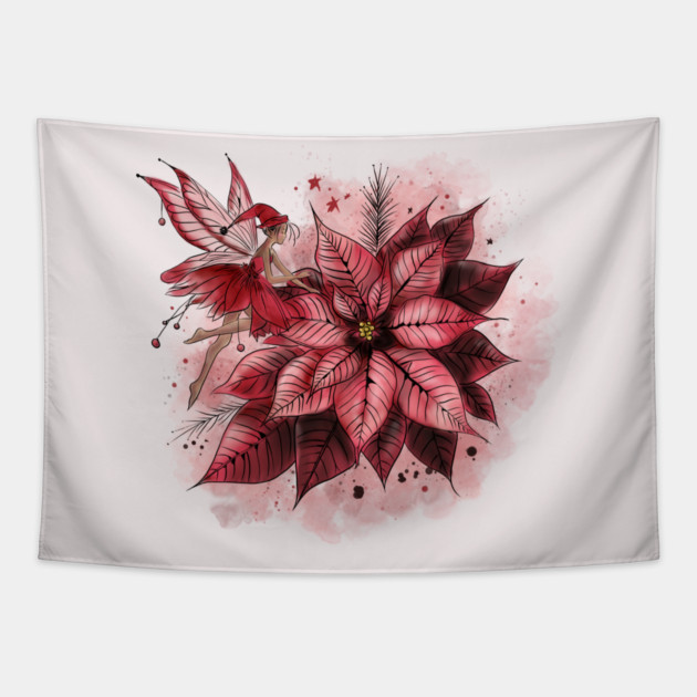 Poinsettia Fairy Tapestry by H. R. Sinclair