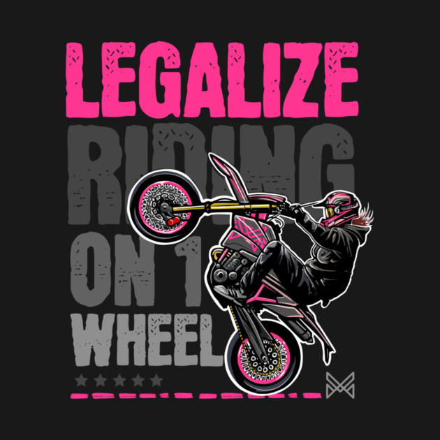 Girl Motorcycle Stunt Art | Wheelie Sportbike Illustration by monsalveautos