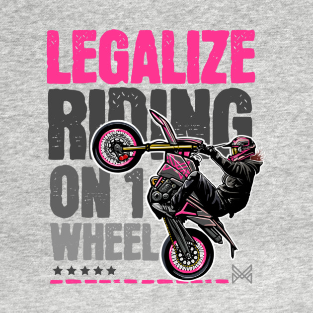 Girl Motorcycle Stunt Art | Wheelie Sportbike Illustration by monsalveautos