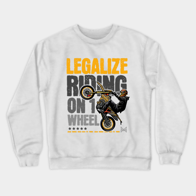 Motorcycle Stunt Art | Extreme Rider Design Crewneck Sweatshirt by monsalveautos