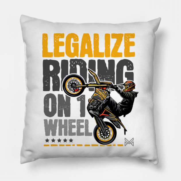 Motorcycle Stunt Art | Extreme Rider Design Pillow by monsalveautos