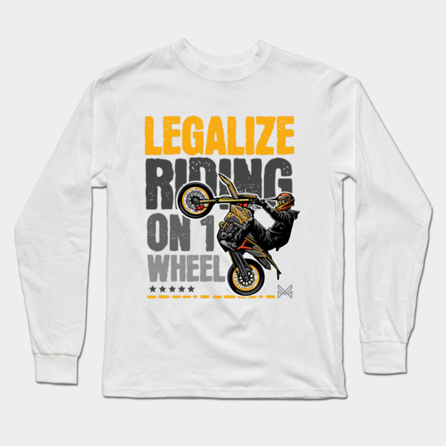 Motorcycle Stunt Art | Extreme Rider Design Long Sleeve T-Shirt by monsalveautos