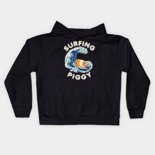 Guinea Pig Surfing Piggy Graphic Guinea Pig Owner Cavy Animal Lover Kids Hoodie