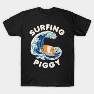 Guinea Pig Surfing Piggy Graphic Guinea Pig Owner Cavy Animal Lover T-Shirt