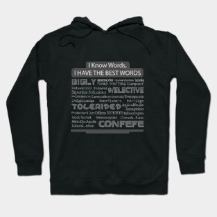 Trump Famous Words in Speeches, Tweets, And Local News. Hoodie