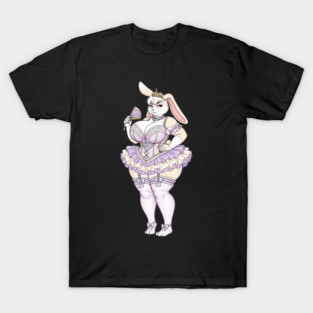 Elegant Curvy Bunny Furry Princess in Lolita Fashion for Collectors and Fans T-Shirt