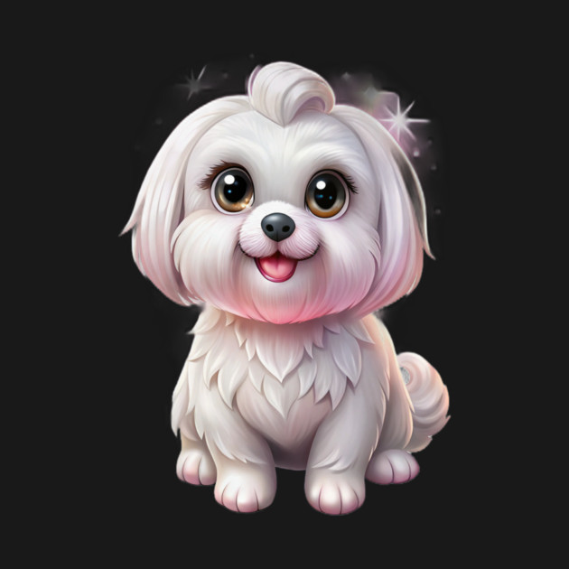 Cute Maltese Dog Cartoon | Adorable White Puppy Illustration for Dog Lovers by IamActiveDog