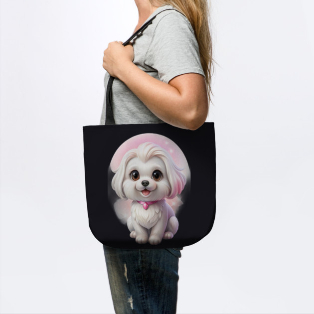 Adorable Maltese Dog Illustration – Cute White Puppy Art for Dog Lovers by IamActiveDog