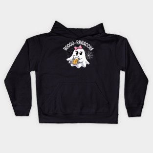 Booo-rrraaccha Funny Ghost Beer Halloween Spooky Season Kids Hoodie