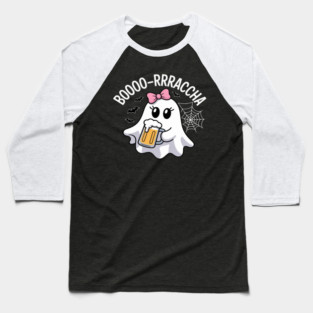 Booo-rrraaccha Funny Ghost Beer Halloween Spooky Season Baseball T-Shirt