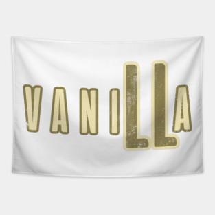 Vintage Vanilla Typography Tapestry