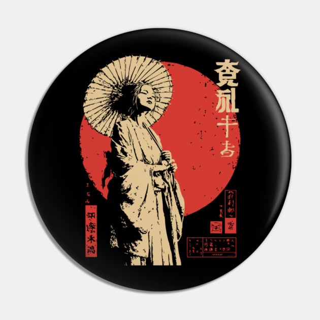 Japanese Sun Goddess Amaterasu Vintage Ukiyo-e Art Pin by TuncGK