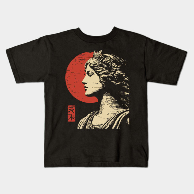 Aphrodite Greek Goddess of Love Japanese Art Style Kids T-Shirt by TuncGK