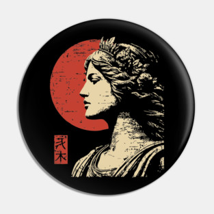 Aphrodite Greek Goddess of Love Japanese Art Style Pin
