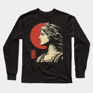 Aphrodite Greek Goddess of Love Japanese Art Style Long Sleeve T-Shirt